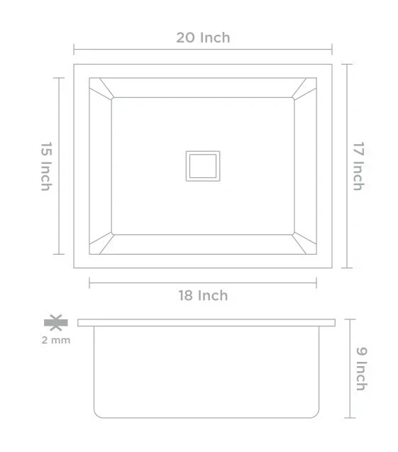 Bassino Handmade 304 GRADE Kitchen Sink 20x17 Inch ,Satin Finish,25 years warranty