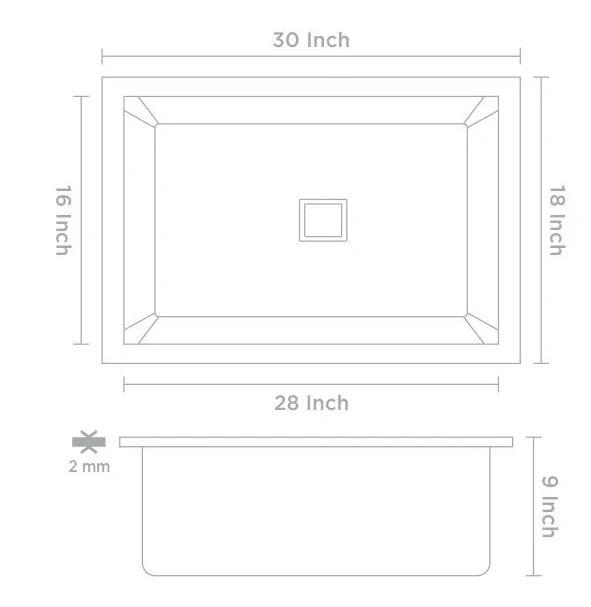 Bassino Handmade 304 GRADE Kitchen Sink 30x18 Inch ,Satin Finish,25 years warranty