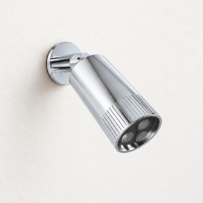 Serveo By Bassino Wall-Mounted Spot Overhead Shower in Chrome – Velvet Flow with 3 Aerators