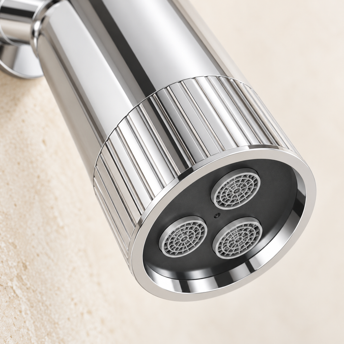 Serveo By Bassino Wall-Mounted Spot Overhead Shower in Chrome – Velvet Flow with 3 Aerators