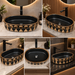 Premium Designer Ceramic Table Top Wash Basin, Black-Rosegold Matt (20 x 12.5 x 5.5 In) ZXTT/760