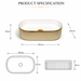 Premium Designer Table top Wash Basin (19x13x5.25 In) White Gold