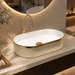 Premium Designer Table top Wash Basin (19x13x5.25 In) White Gold