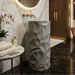 Textured Grey Freestanding Pedestal Wash Basin