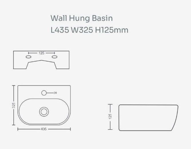 Premium Designer Wall Mount Wash Basin/Vessel sink (17x13x5 In) B-WM4