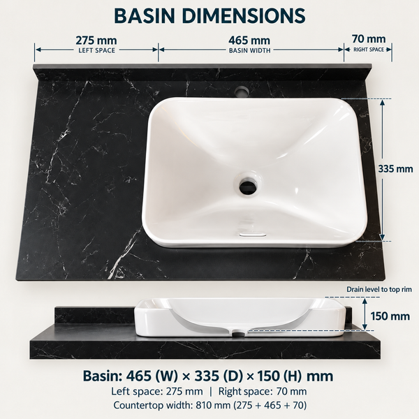 800mm White Freestanding Bathroom Vanity Set with Wash Basin, Mirror & Ribbed Storage Cabinet