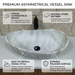 White marble finish artificial stone table top wash basin, 600×380×200 mm, matte oval countertop sink for modern luxury bathrooms.