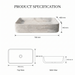 White marble finish rectangular table top wash basin with elegant grey veining, softly rounded corners and 29.5 inch countertop design for modern luxury bathrooms.