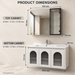 White wall-mounted bathroom vanity set with three arched fluted glass doors, integrated ceramic basin and mirror storage cabinet, 1000 mm wide.