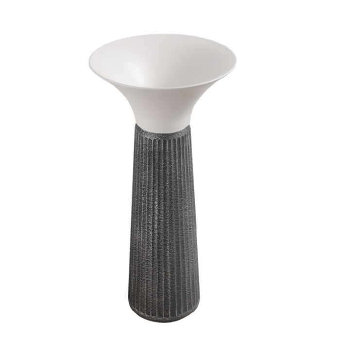 Ceramic Pedestal Wash Basin(Size-16x16x34 Inch) WHITE