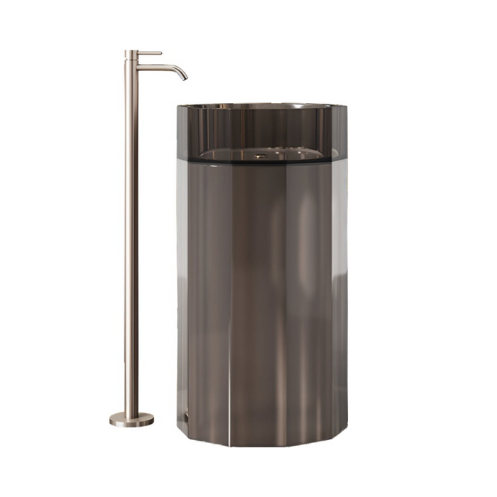 Resin Pedestal Wash Basin(Size-18x18x36 Inch) Black