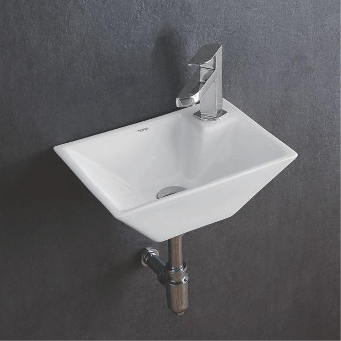 Premium Designer Wall Mount/Wall Hanging Wash Basin/Bathroom sink (18x14x7 In) NIKI-4401