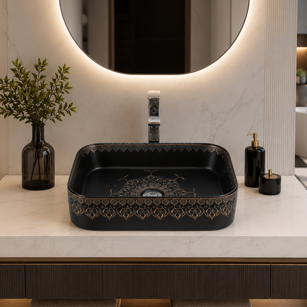 Premium Designer Multi-Print Table Top Basin (20x14x5 In)