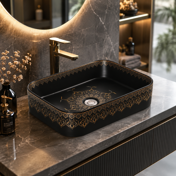 Premium Designer Multi-Print Table Top Basin (20x14x5 In)