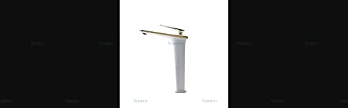 BASSINO Stylish Bathroom Faucet with Single Lever - Waterfall Bathroom Basin Faucet of Brass - Hot and Cold Water Mixer Antique Tap for Bathroom (White & Gold) BTT-2081
