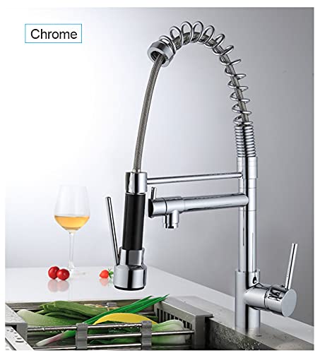 Premium Brass Hot & Cold Kitchen Mixer Tap, Chrome Finish, Standard Size (BTT-2003)