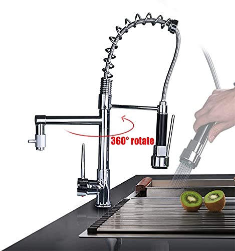 Premium Brass Hot & Cold Kitchen Mixer Tap, Chrome Finish, Standard Size (BTT-2003)
